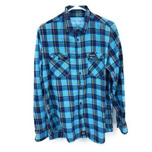 Ballast Point Brewing Co Fathom Flannel Shirt Men's Size XXL Blue Plaid Outdoor